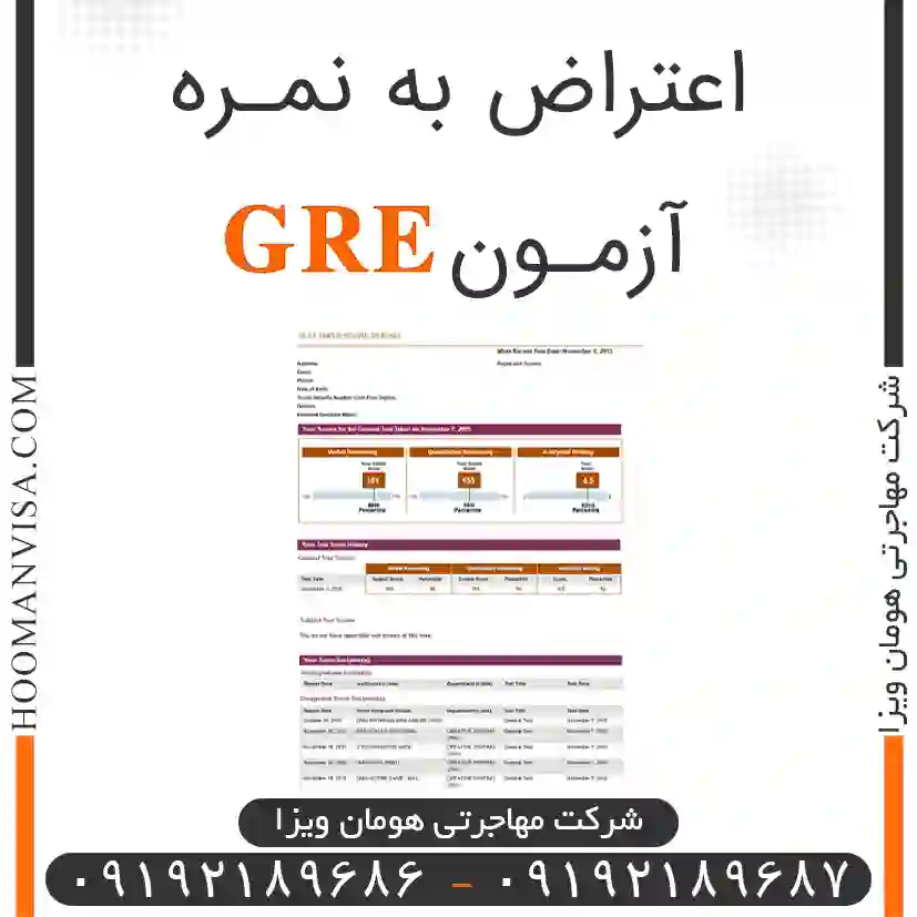 اعتراض به نمره آزمون gre